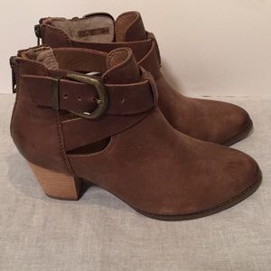 Vionic Rory Brown Leather Ankle Boots Size 8